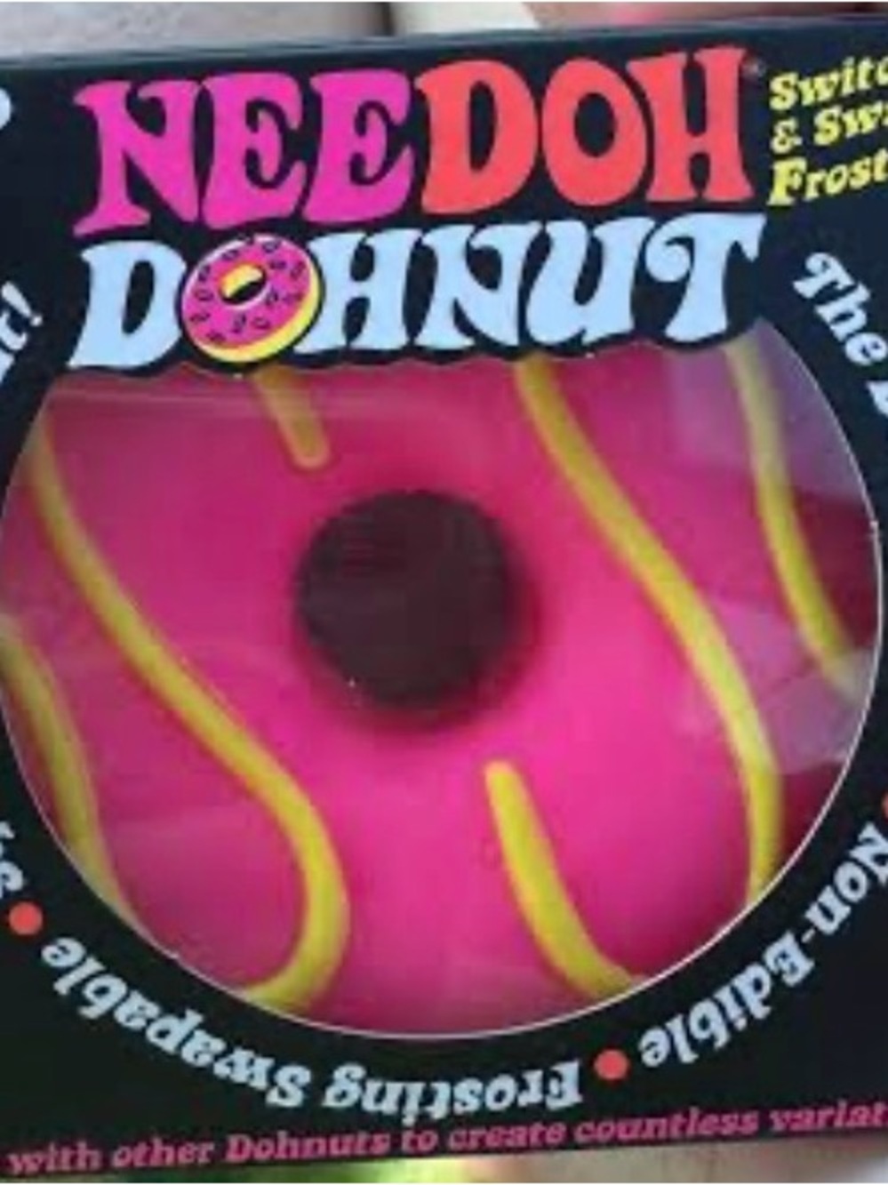 Needoh DohNut Bright Pink Learning Toy with Yellow Frosting